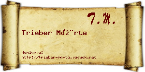 Trieber Márta névjegykártya